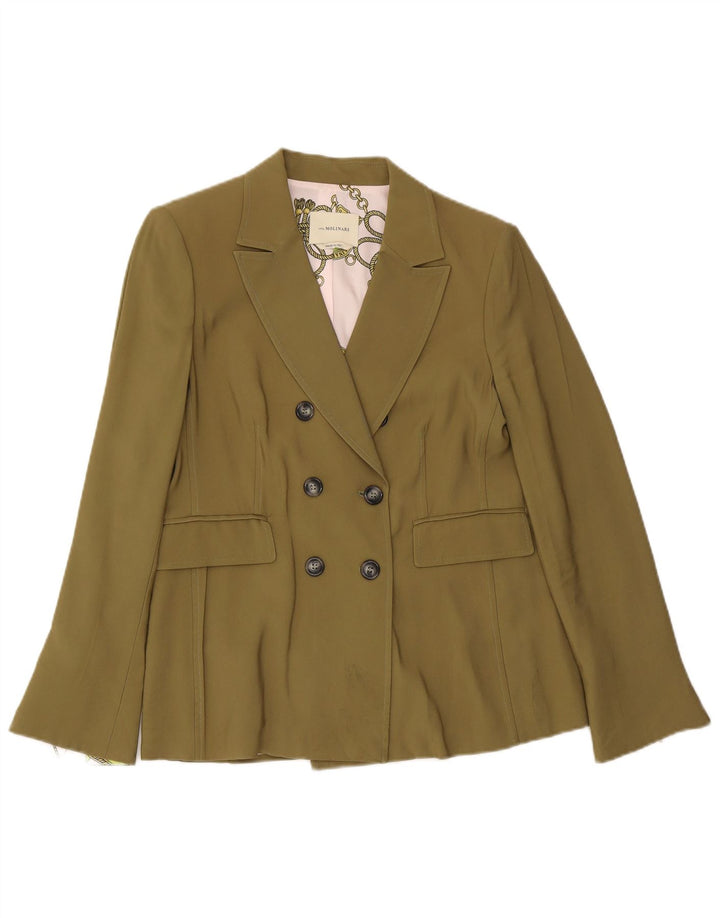 Giacca blazer doppiopetto da donna Anna Molinari UK 10 piccola kaki