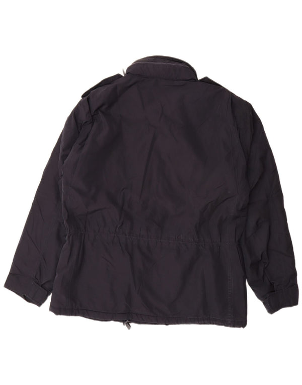 Giacca militare con cappuccio da uomo Alberto Aspesi UK 40 Large Poliestere blu navy