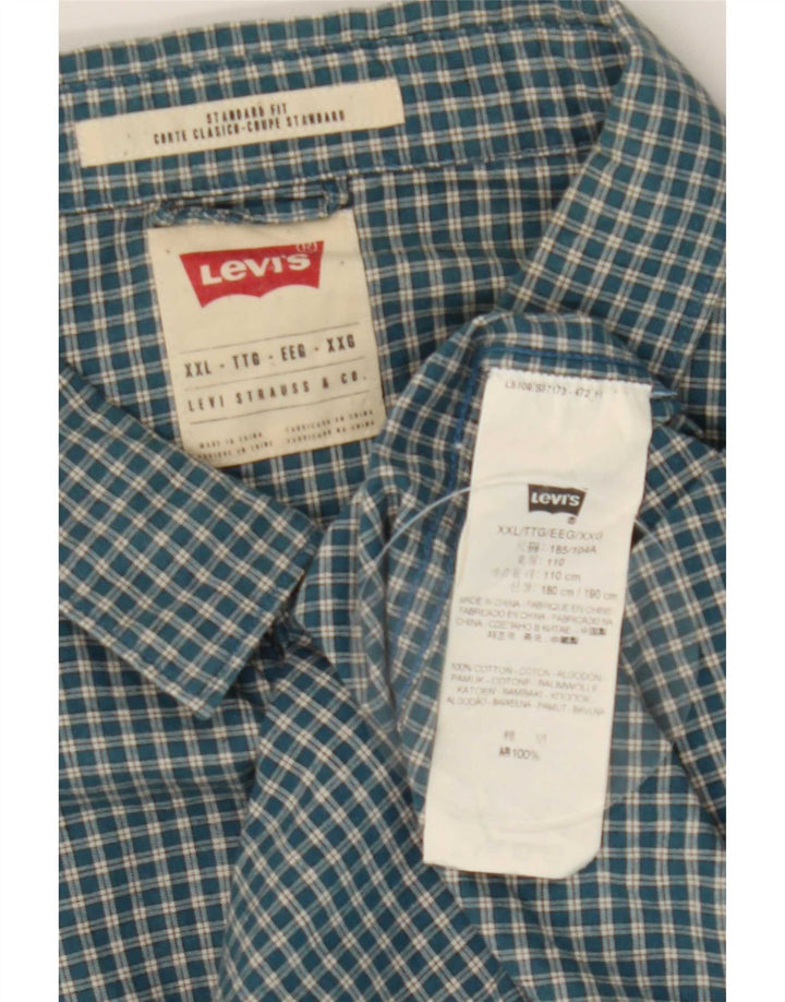 Camicia Levi's da uomo vestibilità standard 2XL cotone a quadri blu