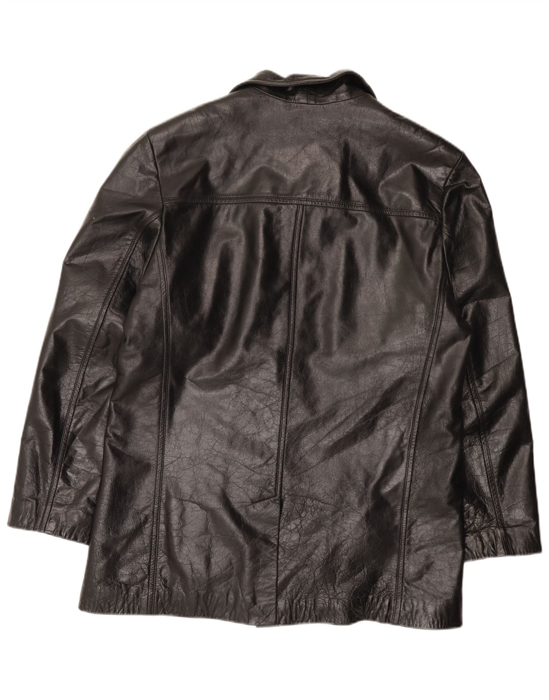 Giacca in pelle da uomo censurata UK 40 Grande pelle nera