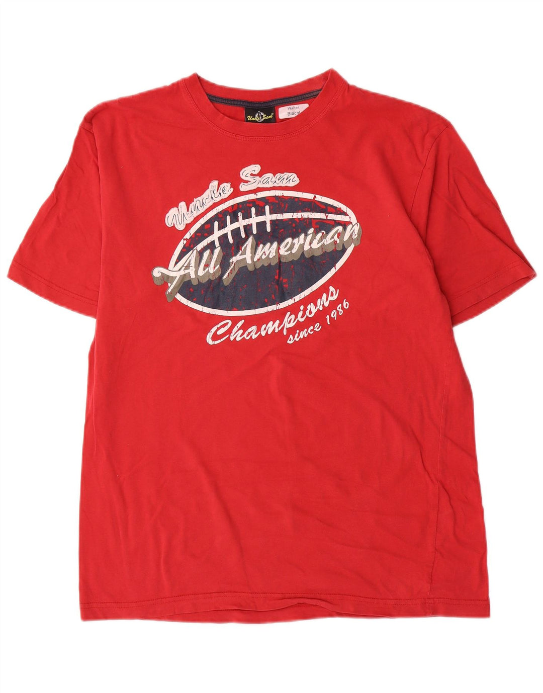 T-shirt grafica da uomo Zio Sam Top in cotone rosso medio