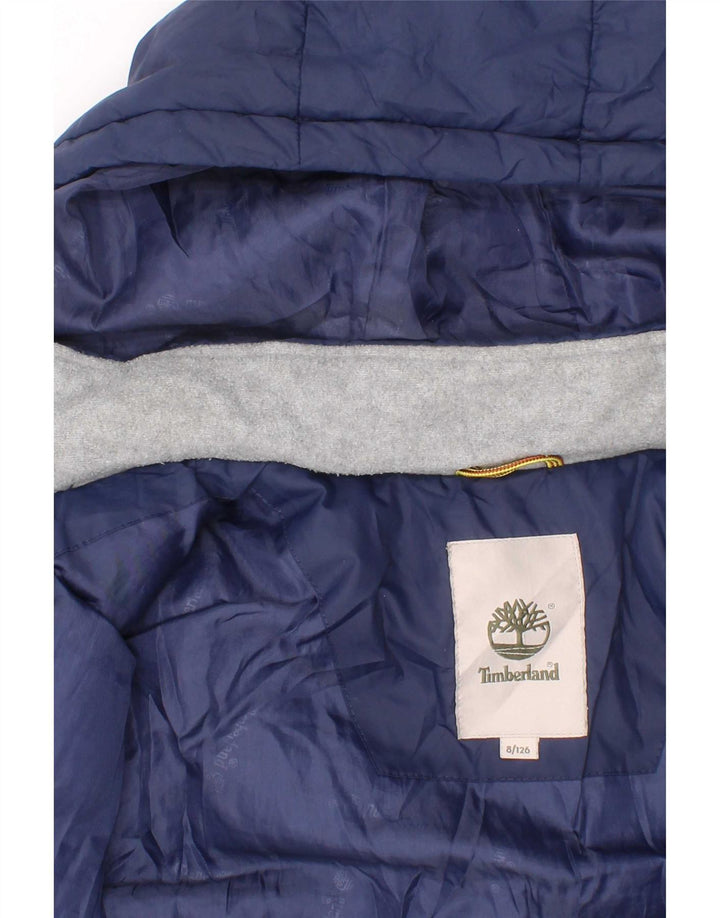 Giacca imbottita con cappuccio Timberland per ragazzi 7-8 anni in poliestere blu