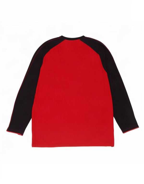 Maglia da uomo Lotto manica lunga XL rossa in cotone color block
