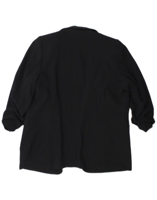 Giacca blazer aperta da donna Marks & Spencer con maniche a 3/4 UK 18 XL Nera