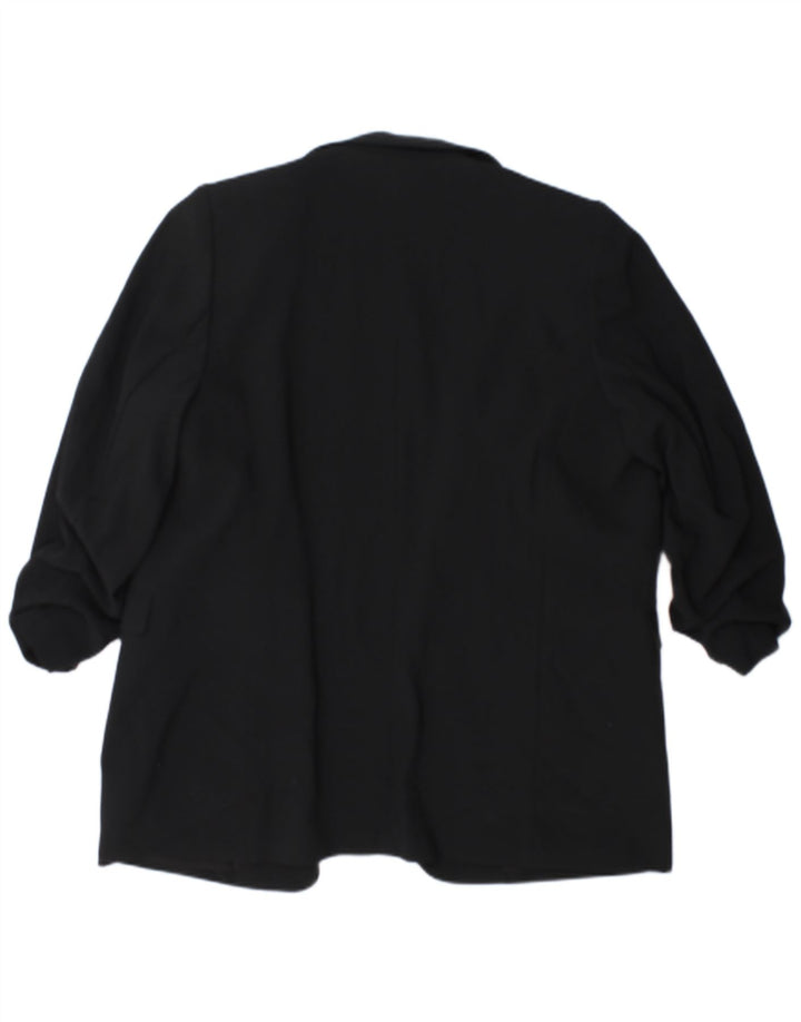 Giacca blazer aperta da donna Marks & Spencer con maniche a 3/4 UK 18 XL Nera