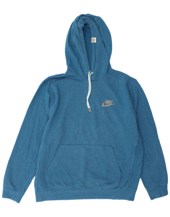 Felpa con cappuccio da uomo Nike Large in cotone blu