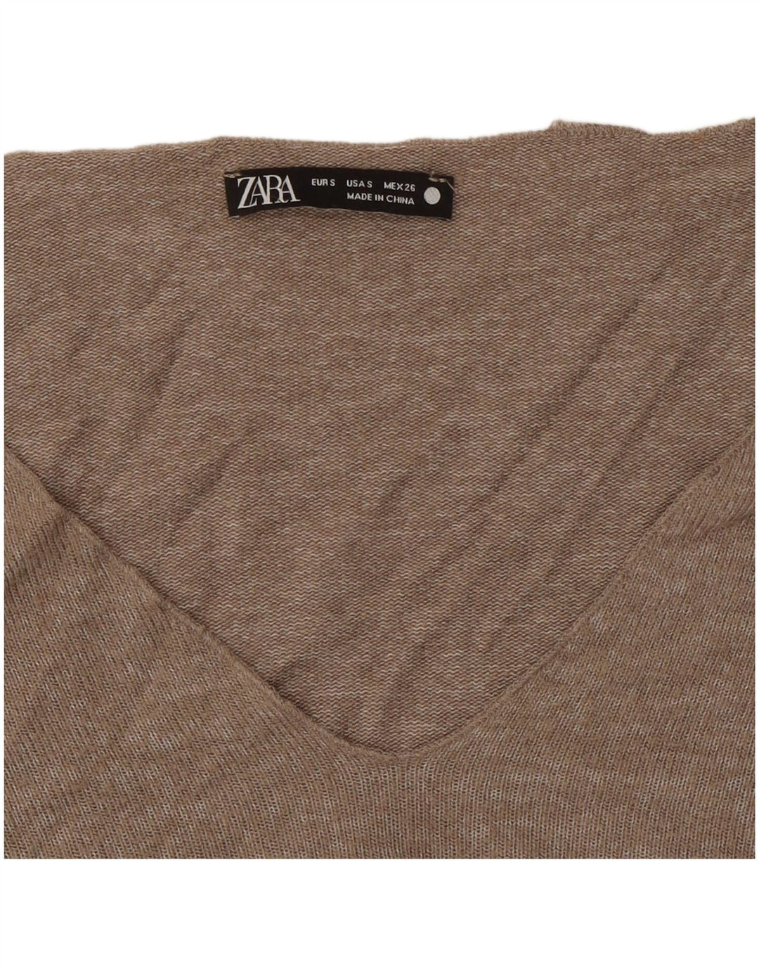 Maglione ZARA da donna con scollo a V UK 10 piccolo grigio