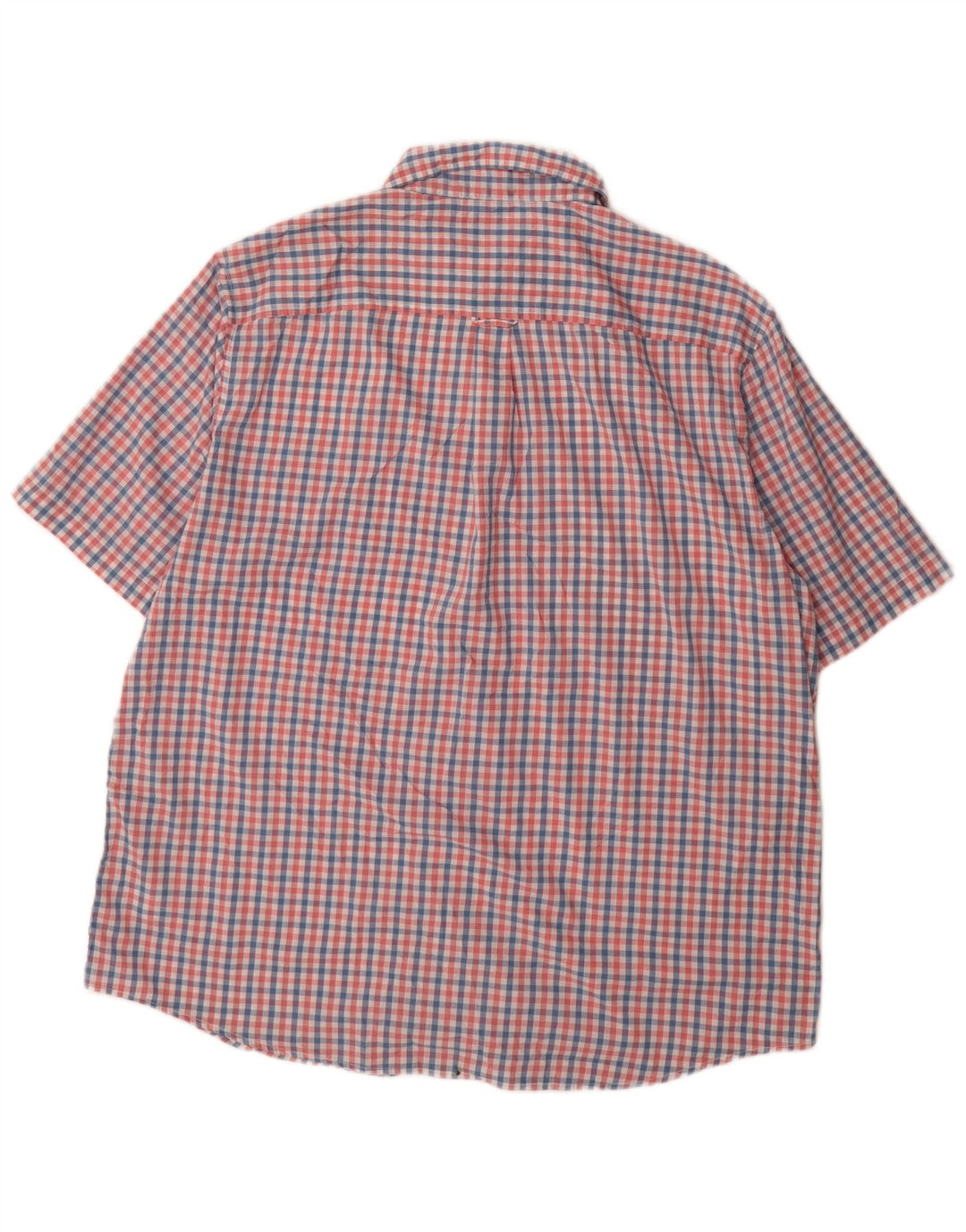Chaps Camicia a maniche corte da uomo Easy Care 2XL Cotone a quadretti rosa