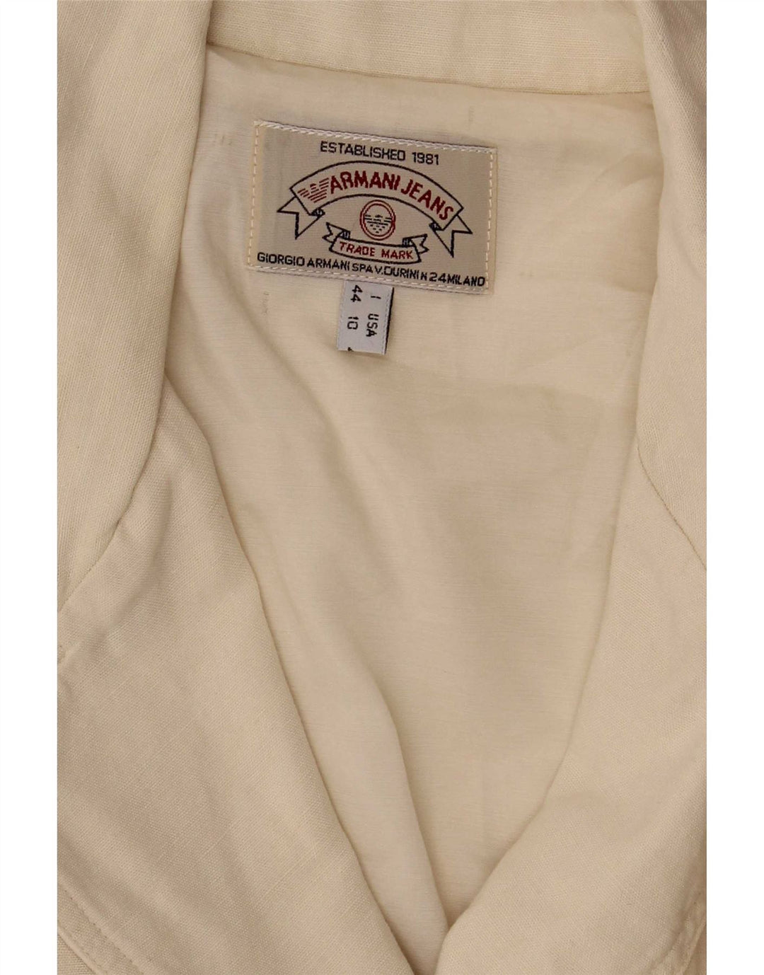 Giacca Blazer a 3 Bottoni da Donna Armani Jeans IT 44 Medio Bianco