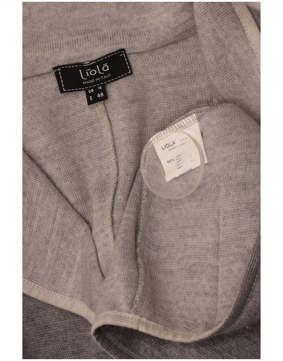 Giacca blazer a 3 bottoni da donna Liola UK 16 grande lana grigia