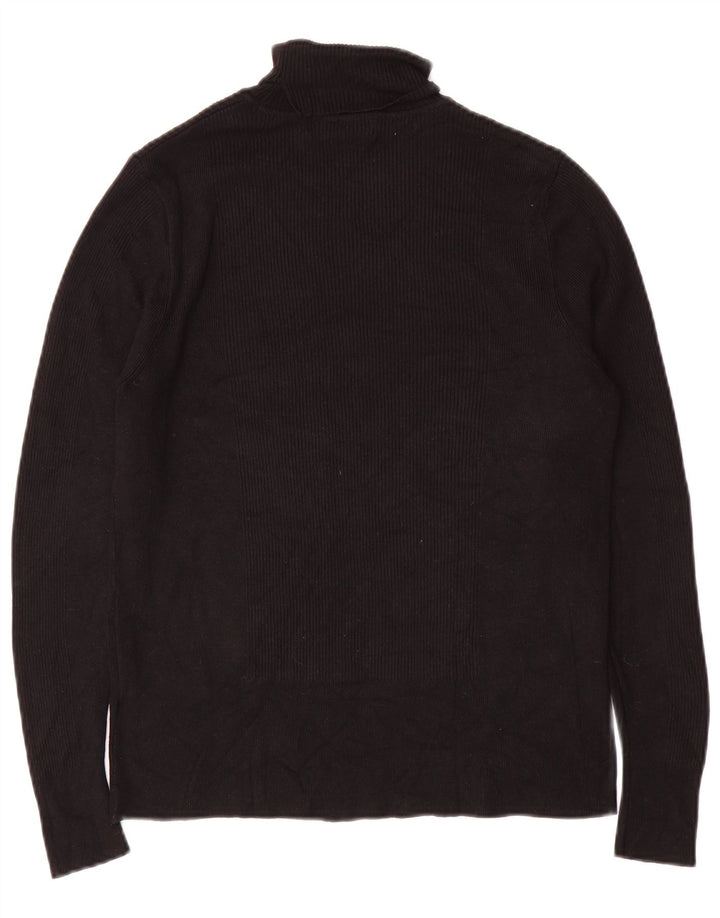 Maglione maglione a collo alto da donna Marks & Spencer UK 18 XL viscosa nera