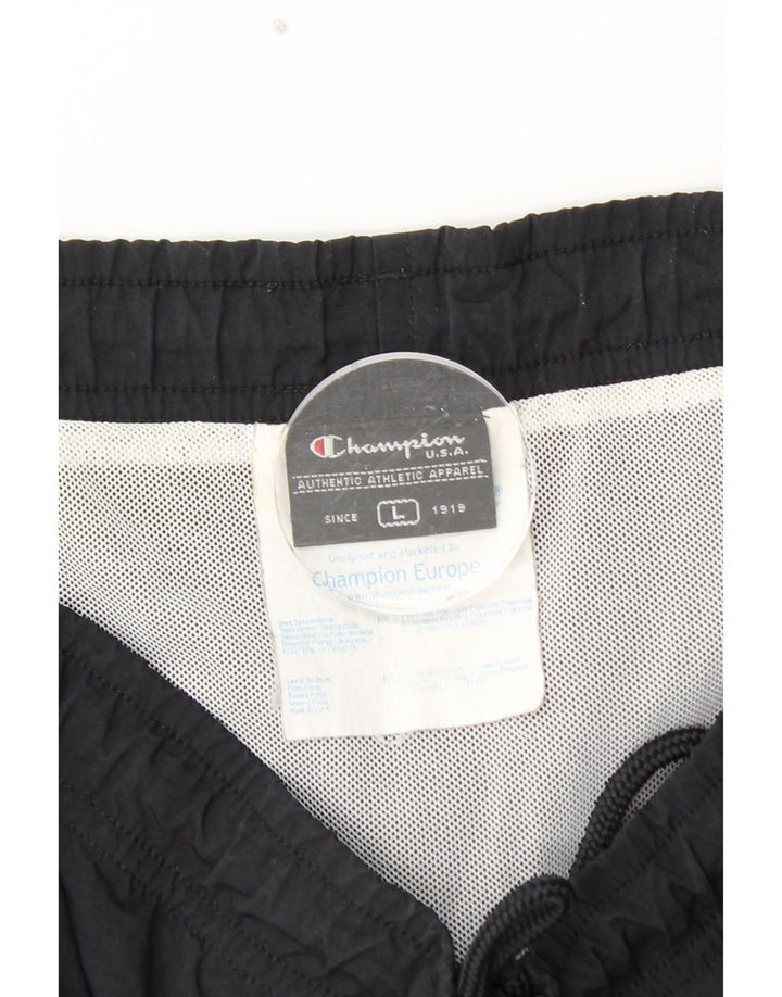 CHAMPION Pantaloncini sportivi da uomo Large Nero Colourblock in poliammide