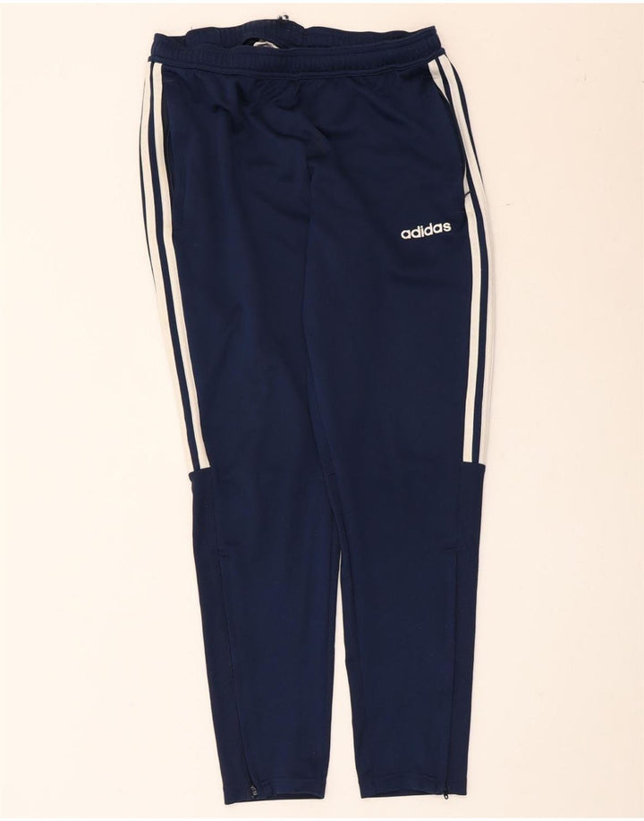 Pantaloni da tuta da uomo Adidas medi in poliestere blu navy