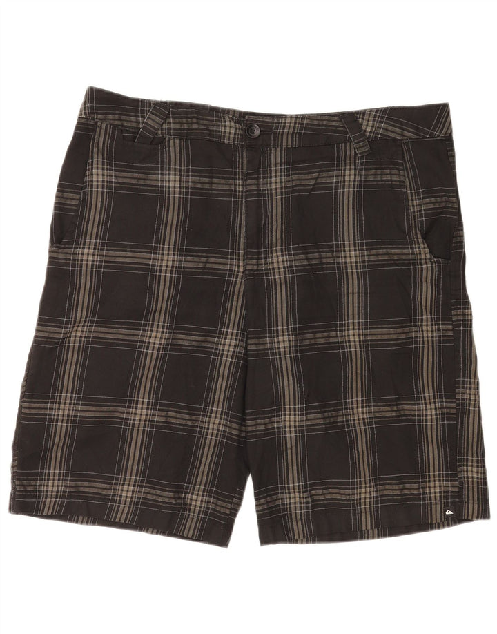 Pantaloncini chino da uomo Quiksilver W36 in poliestere a quadri grigi grandi