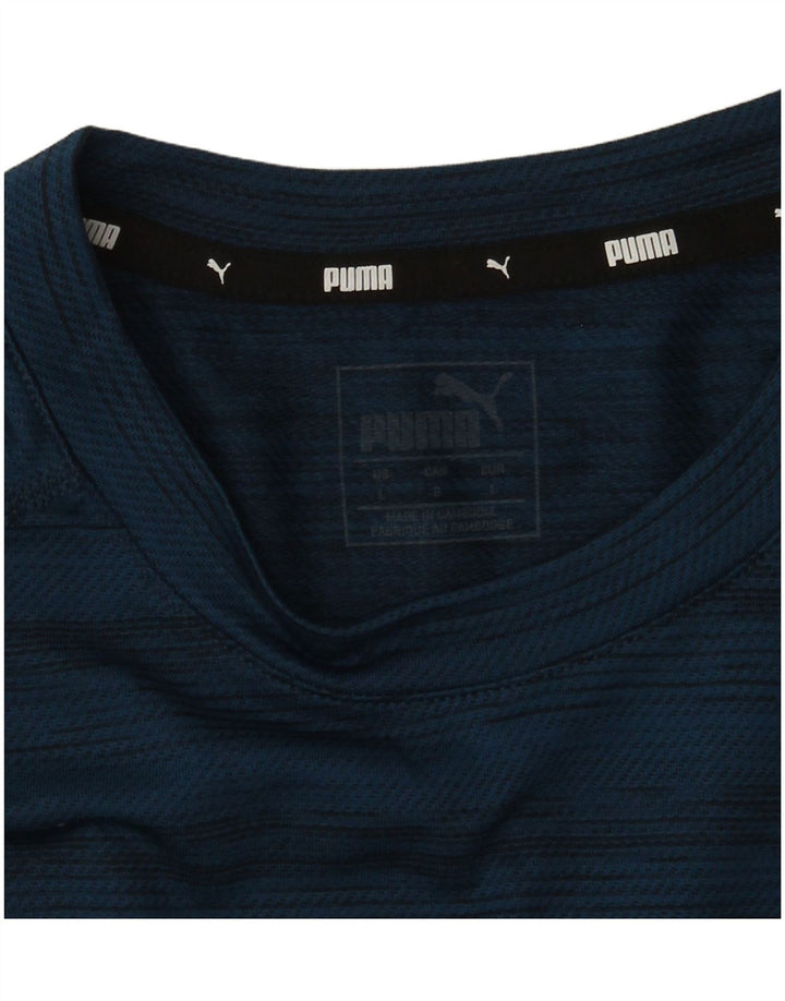 PUMA T-shirt da uomo Top grande a righe blu navy