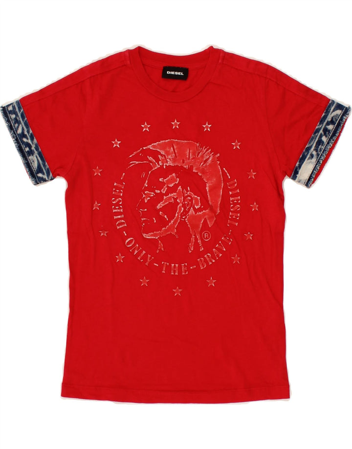 DIESEL Boys Graphic T-Shirt Top 5-6 Years Red Vintage Diesel and Second-Hand Diesel from Messina Hembry 
