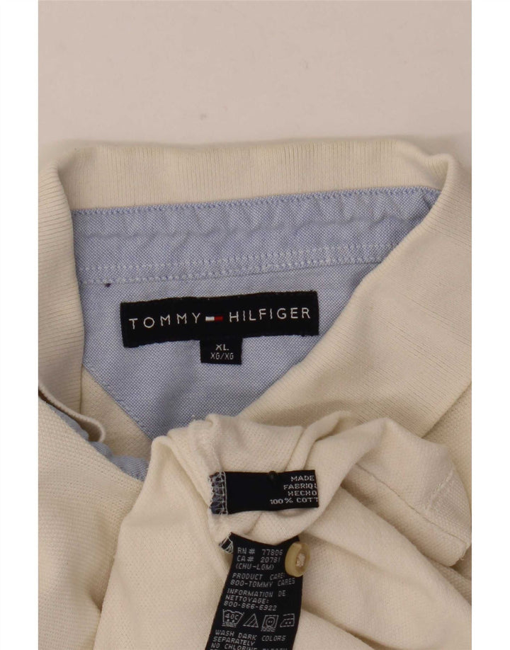 Polo da uomo Tommy Hilfiger XL in cotone bianco