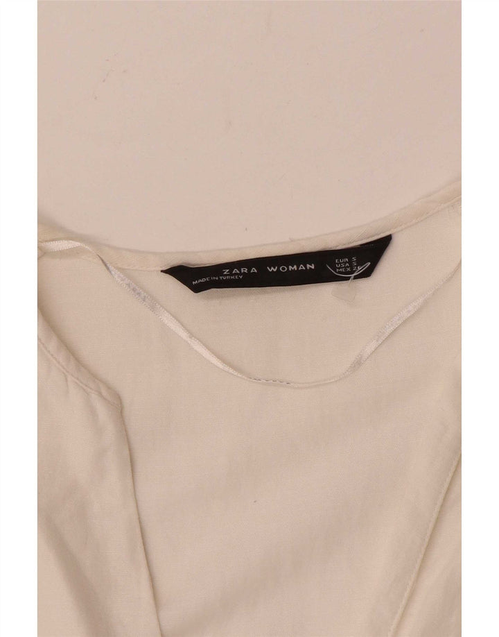 Top tunica con maniche a 3/4 da donna Zara UK 10 Small bianco