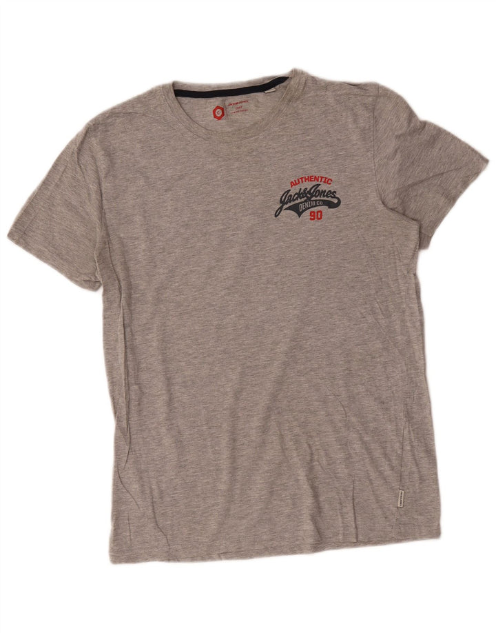 T-shirt da uomo Jack & Jones Top in cotone grigio medio