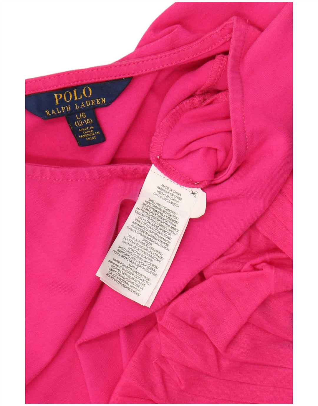 POLO RALPH LAUREN Abito a trapezio per bambina 12-13 anni Large in cotone rosa