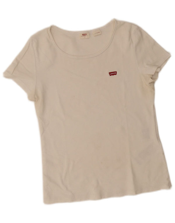 T-shirt da donna Levi's Top UK 12 cotone bianco medio