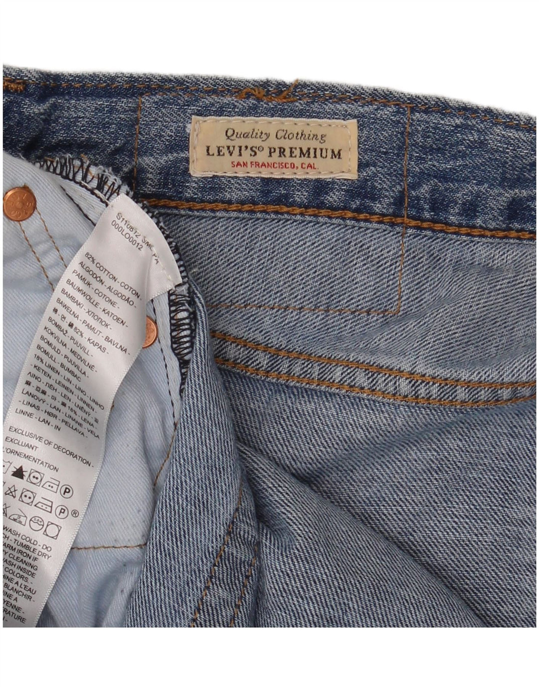 Jeans dritti da uomo Levi's 555 vestibilità rilassata W36 L32 cotone blu