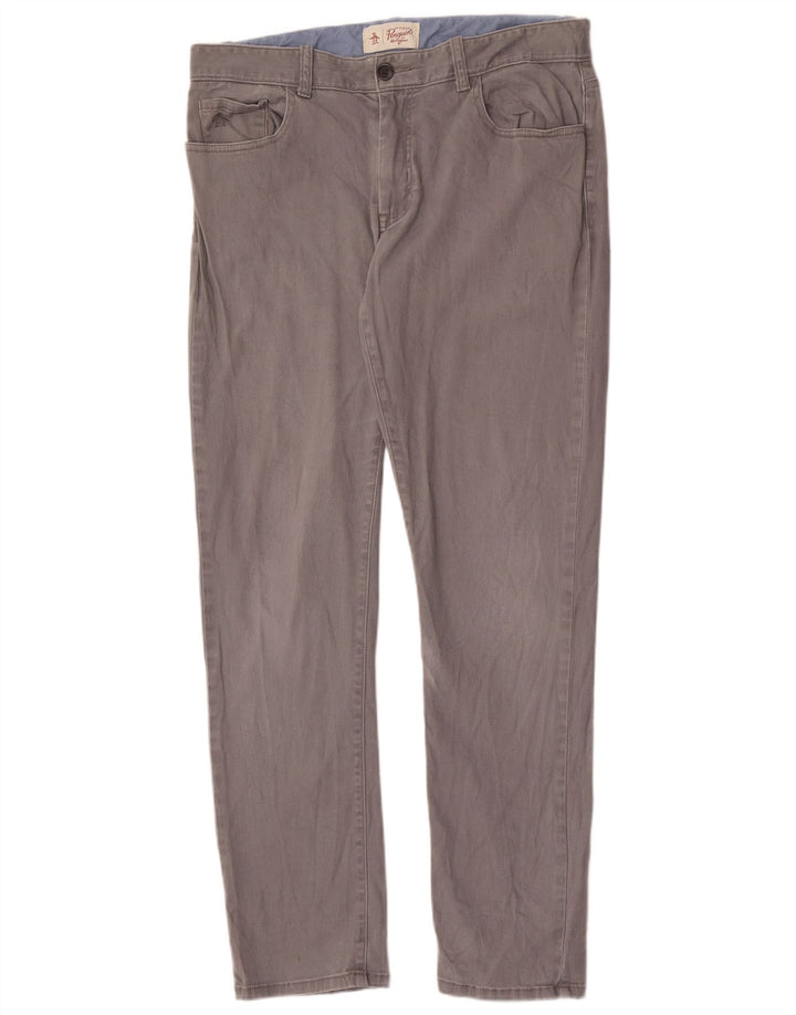 Pantaloni casual slim da uomo Penguin W33 L32 Grigi