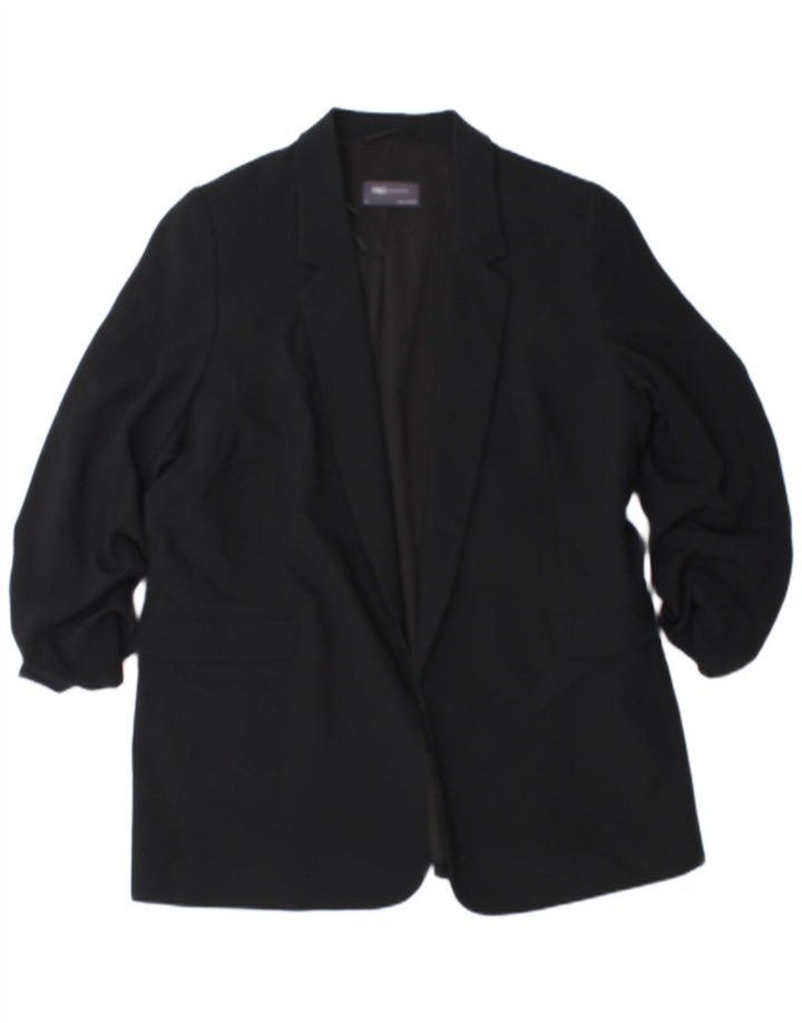 Giacca blazer aperta da donna Marks & Spencer con maniche a 3/4 UK 18 XL Nera