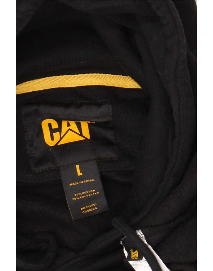 Maglione con cappuccio grafico da uomo CAT grande in cotone nero