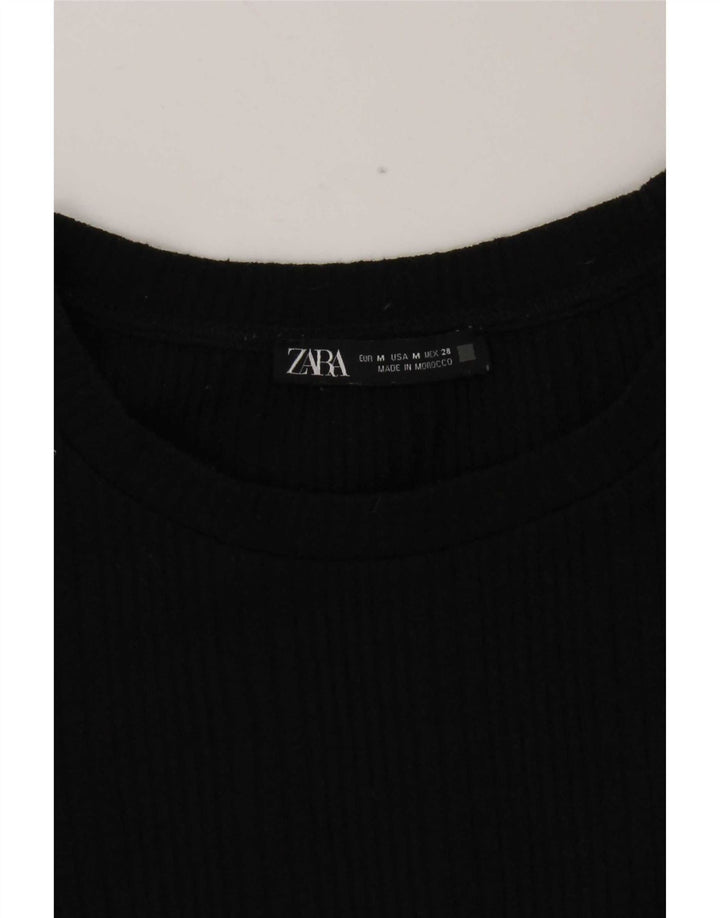 Top corto da donna Zara a maniche lunghe UK 12 medio nero