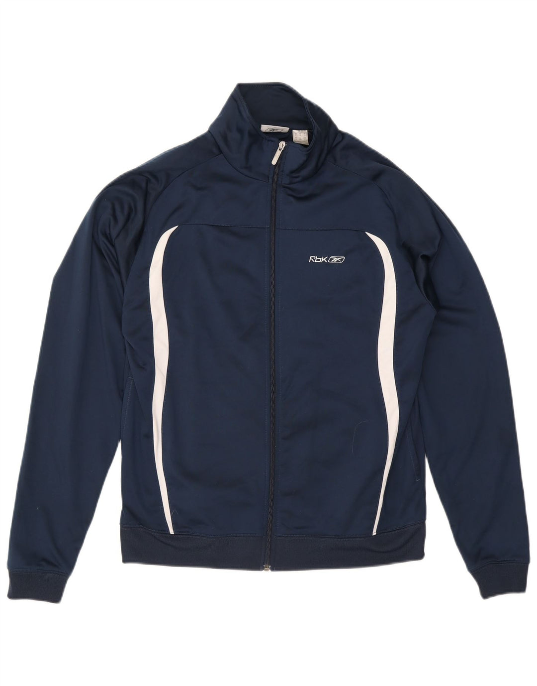 Giacca da ginnastica da uomo Reebok, in poliestere color block medio blu navy