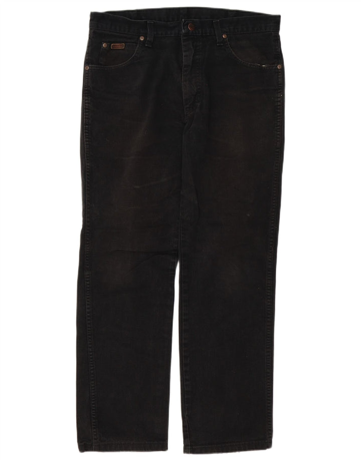 Jeans dritti da uomo Wrangler Texas W34 L27 cotone nero