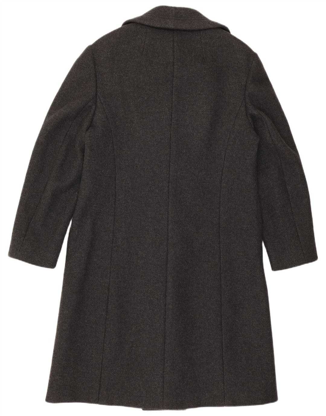 Cappotto doppiopetto vintage da donna IT 46 Large in lana d'agnello grigia
