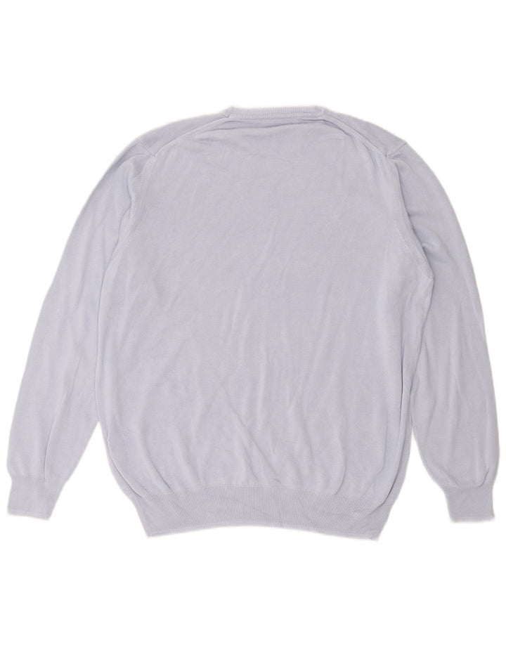Maglione maglione girocollo da uomo Zara grande in cotone blu