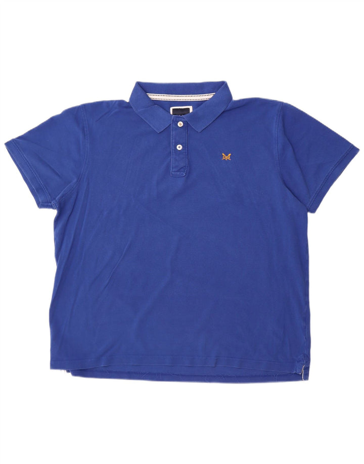 CREW CLOTHING Mens Polo Shirt 2XL Blue Cotton