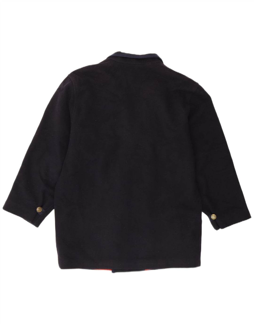 Cappotto doppiopetto vintage da uomo vestibilità regolare IT 46 piccolo in lana blu navy