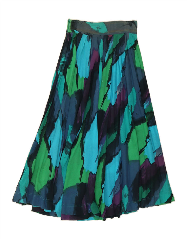 VINTAGE Womens Maxi Flared Skirt W26 Small Multicoloured Colourblock Vintage Vintage and Second-Hand Vintage from Messina Hembry 