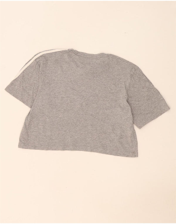T-shirt corta oversize da donna Adidas UK 8/10 piccola in cotone grigio