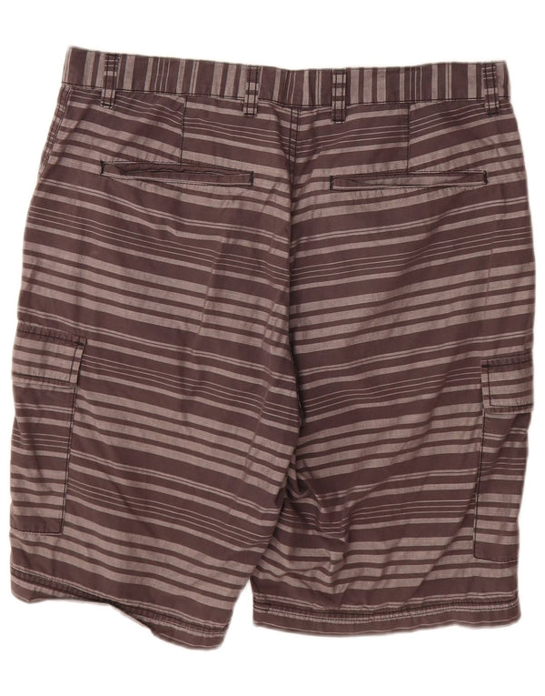 Pantaloncini cargo da uomo Dkny W33 in cotone a righe grigio medio