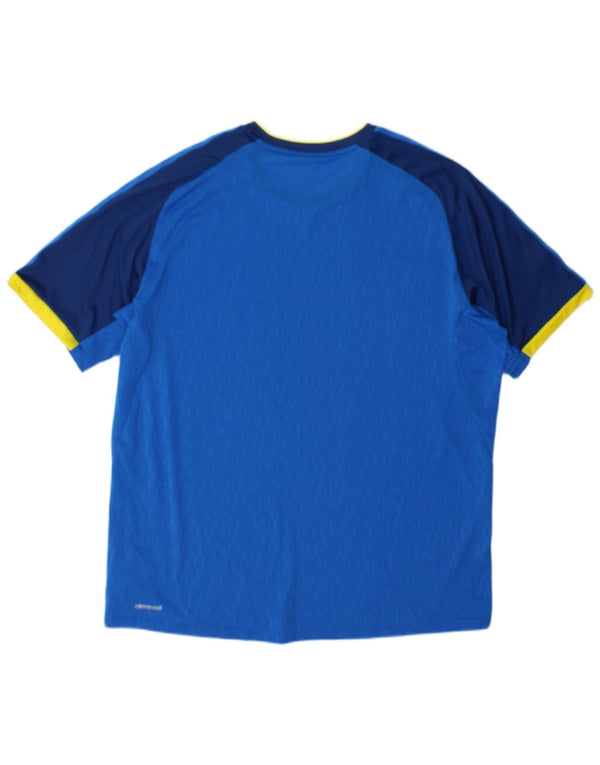 Adidas Uomo Climacool T-shirt Top XL Blu Colourblock Poliestere