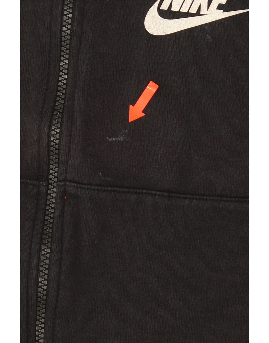 Maglione con cappuccio e zip grafica da uomo NIKE grande in cotone nero