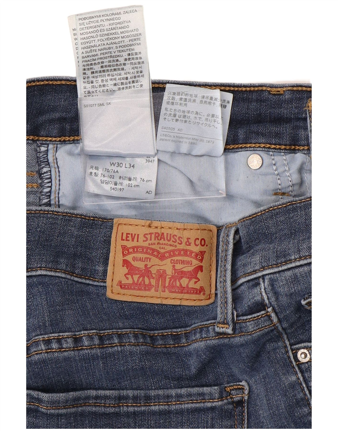 LEVI'S Jeans skinny modellanti 311 da donna W30 L34 cotone blu