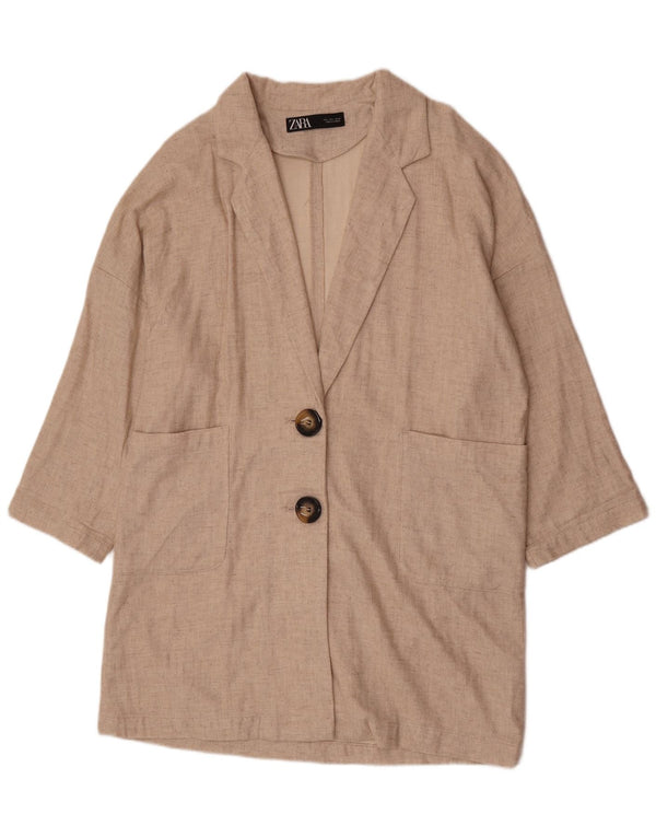 Soprabito oversize da donna Zara UK 16 Large Beige Viscosa