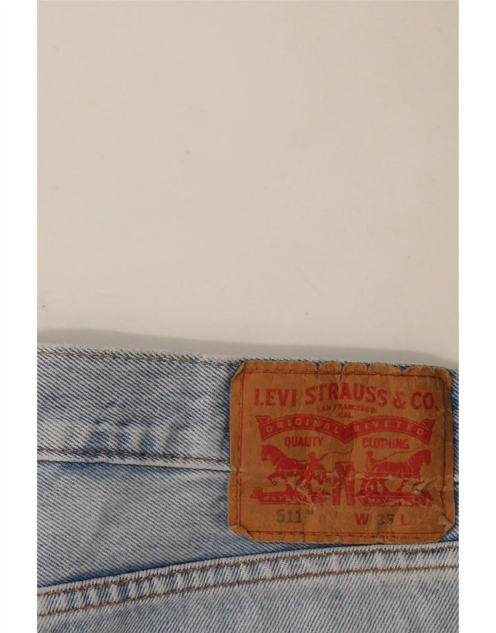 Pantaloncini di jeans grafici Levi's 511 da uomo W33 cotone blu medio