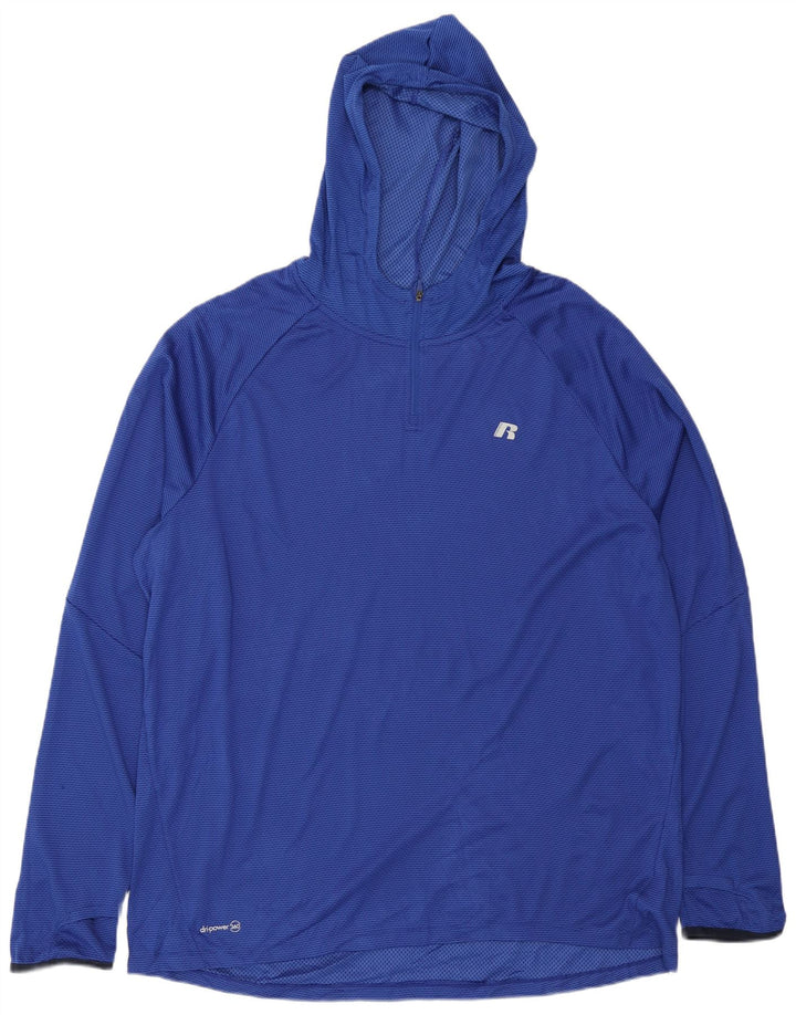 Top della tuta pullover con cappuccio Dri-Power da uomo Russell Athletic XL blu navy
