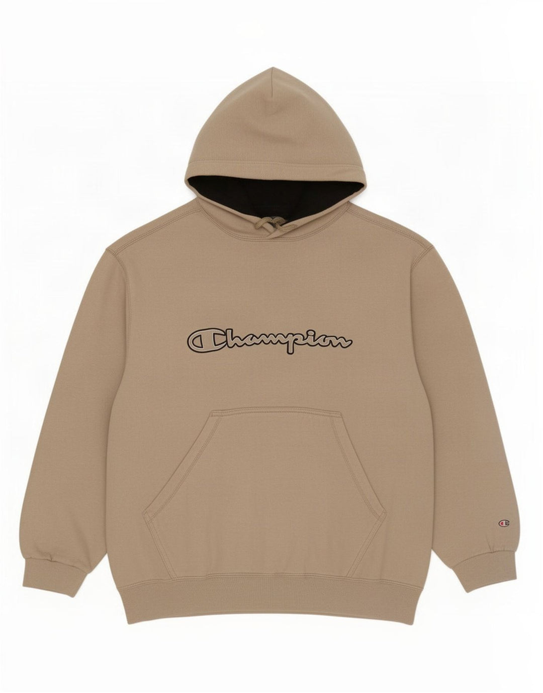 Maglione con cappuccio grafico da uomo Champion grande grigio