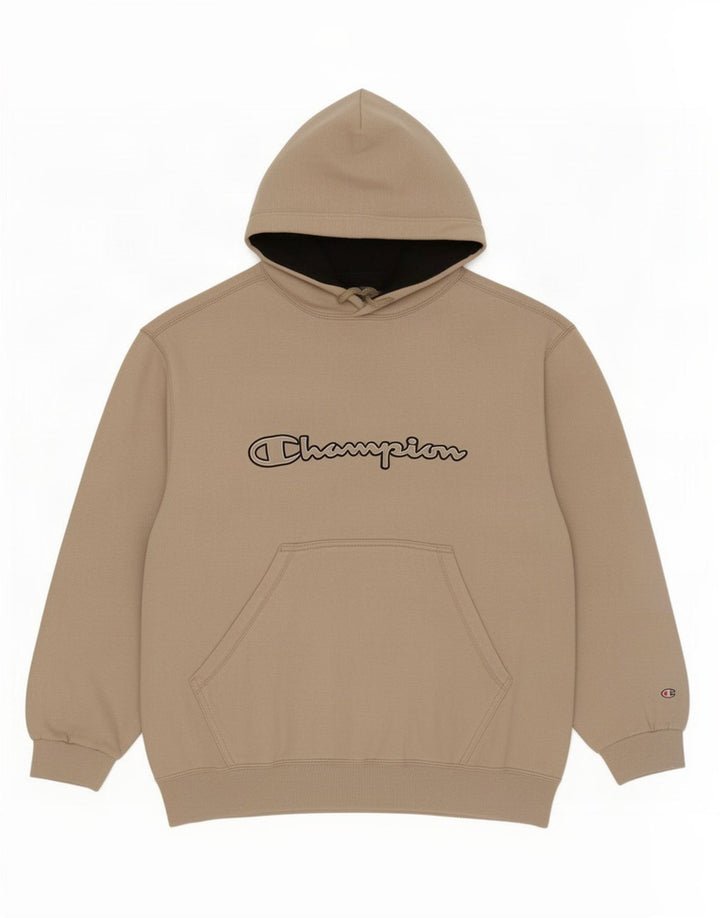 Maglione con cappuccio grafico da uomo Champion grande grigio