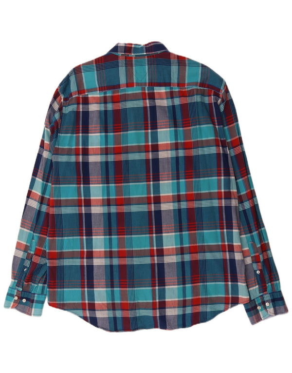 TOMMY HILFIGER Camicia da uomo New York Fit 2XL Cotone a quadri blu