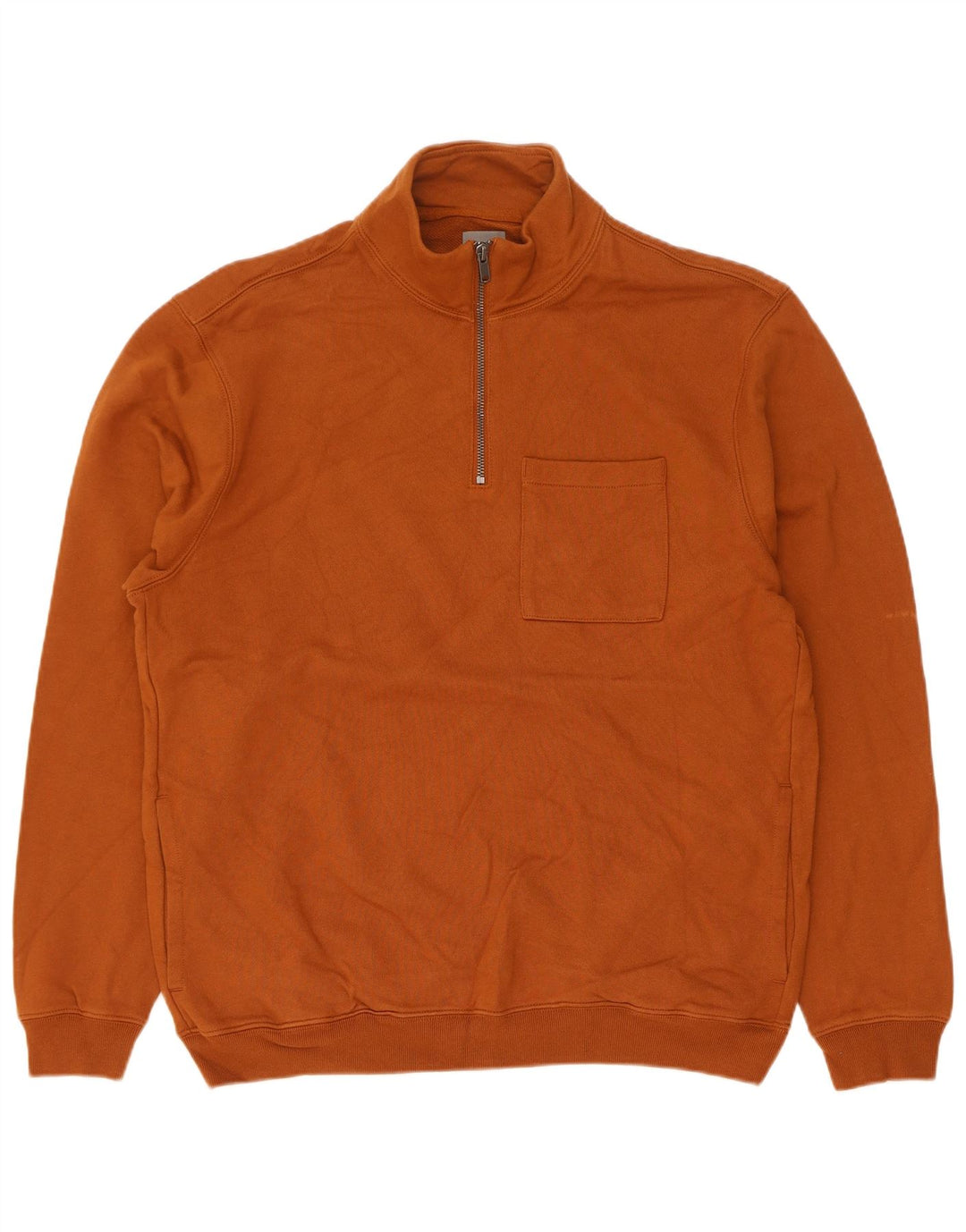 Gap Felpa da uomo con zip sul collo, maglione, cotone marrone medio