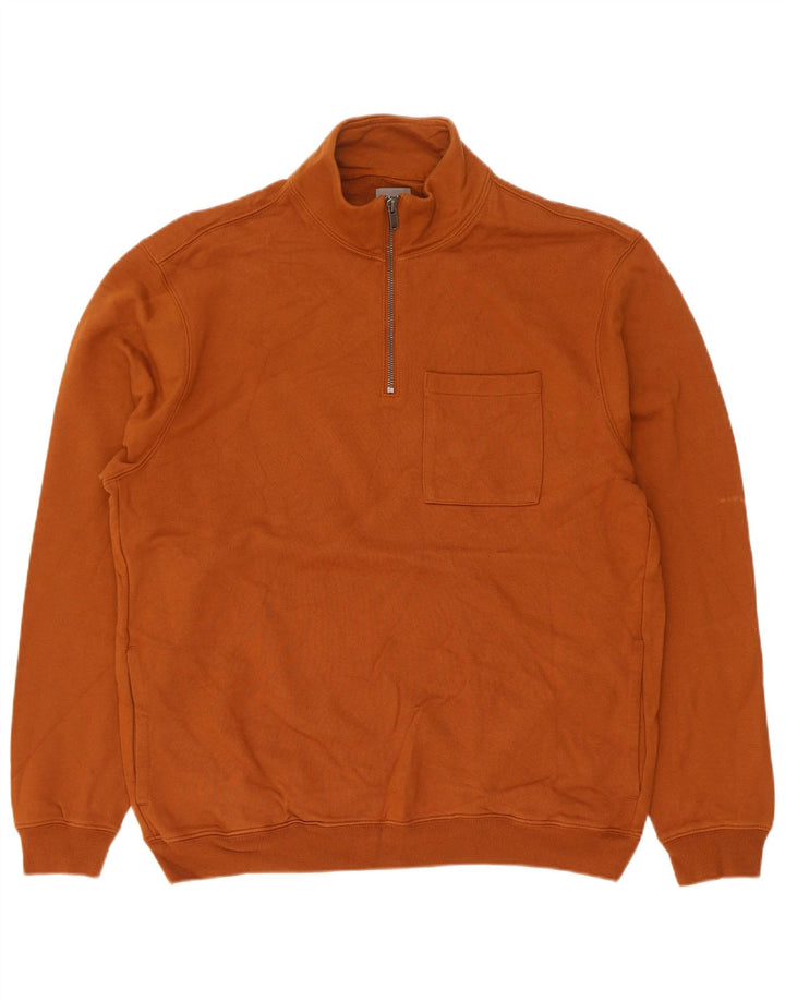 Gap Felpa da uomo con zip sul collo, maglione, cotone marrone medio